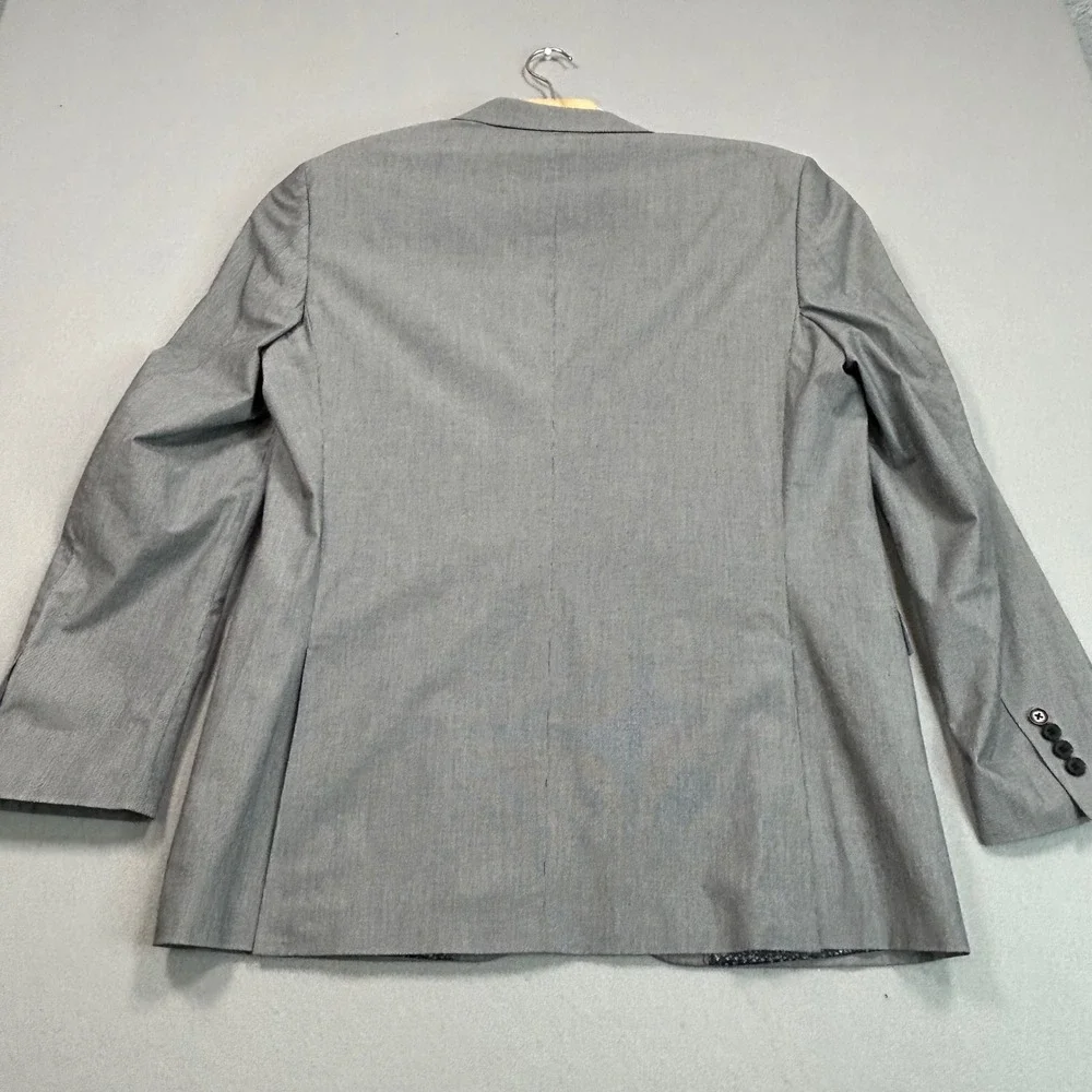 Madison Modern Fit Mens 42L Gray Cotton Blend Summer 2 Button Blazer Sport Coat